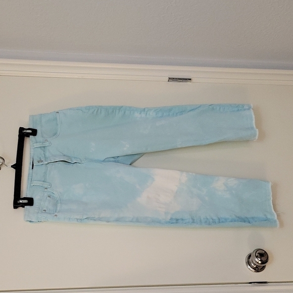 Nydj Bleached Cut-off Lift Tuck High Rise Denim Capri Pastel Jorts - Picture 2 of 12